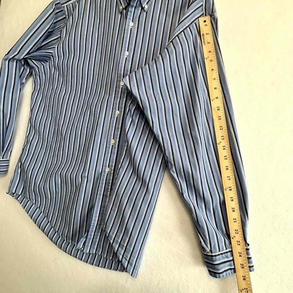 Polo Ralph Lauren Men's Classic-Fit Stripe LS Shirt Blue Navy White 17 1/2 XL